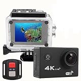 QPALZMGK 4K WiFi Action Kamera Ultra HD 1080P 30FPS 30M Unterwasser wasserdichte Kamera Fernbedienung Unterwasser-Camcorder Geeignet Für Sport Und T
