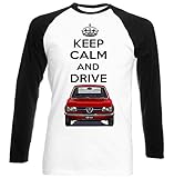 TEESANDENGINES Herren T-Shirt Alfa Romeo Alfa SUD Keep Calm Schwarz Langarm Gr. M, weiß