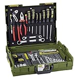 PROXXON Handwerker-Universal-Werkzeugkoffer, L-BOXX-System L 102, 69-teiliges Werkzeug-Set, Mit Hammer, Knipex-Zangen, Ratsche und Steckschlüsseleinsätze, 23660