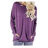 Damen Sommer Bluse Damen Shirt v-Ausschnitt Damen v Ausschnitt Langarm Weiss Bluse Chiffon Damen Oberteile blau Longbluse Damen Sommer Alternative Bekleidung für Damen Damen Pullover Winter S