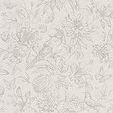 rasch Tapete 449433 aus der Kollektion Florentine II – Vliestapete in Hellgrau mit floralem Muster im Vintage Stil – 10,05m x 53cm (L x B)