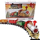 Christmas Electric Train Toy Set, Safe Realistic Electric Railway Train Set, Hand-Eye Coordination Toy Ornaments for Kids New Year G