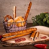 WURSTBARON® Pikanten Salami Sticks in Brezelstange – Krakauer Snack Wurst im Laugenteig geback