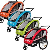 Veelar Sports 2 in 1 Kinderanhänger Fahrradanhänger Anhänger mit Buggy Set Jogger 50202-02 grü
