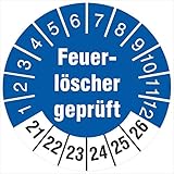 10 Prüfetiketten 30 mm Feuerlöscher geprüft 18 oder 30 mm Prüfplakette 2020-2025