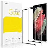 REROXE 2 Stück 3D gebogenes vollflächiges Panzerglas für Samsung Galaxy S21 Ultra Panzerglas Schutzfolie, Anti-Fingerabdruck-Anti-Kratz-Öl-Beweis-9H Härte-HD-Displayschutzfolie (Schwarzer Rand)