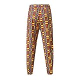 TDEOK Herren Boho Muster Hosen Hippie Hose Outdoorhose Yogahose Freizeithose Haremshose Baggy Hosen Mit Gummizug Trainingshose Fitnesshose Sporthose Jogginghose Pumphose Vintage Streetw