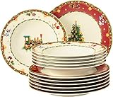 Seltmann Weiden 4052212108599 Marieluise Weihnachtsnostalgie Tafelservice 12-tlg, Hartp