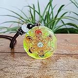 DFUF Schön Orgone 7 Chakra Anhänger Natürliche Kristallsteine ​​Reiki Heilung Energiegenerator EMF Strahlungsschutz Halskette 003 (Metal Color : 4)