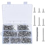 260 Stück Bohrschrauben Selbstschneidend, Edelstahl Flachkopf Kreuzschlitz Schrauben Set, Selbstbohrende Schrauben für Metall, Stahlfliesen - M4.2 * (13mm/16mm/19mm/25mm/32mm/38mm/50mm)