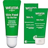 WELEDA Skin Food Lip Butter, Naturkosmetik Lippenpflege aus Bienenwachs & Sonnenblumenöl, (1 x 8 ml) & Hautcreme Skin Food, reichhaltige Naturkosmetik Körpercreme zur Pflege von Haut (1 x 75 ml)