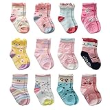 Cottock Kleinkind Mädchen Rutschfeste Socken Nette Baumwolle mit Griffen, Baby Mädchen Anti-Rutsch-Socken , 1-3 Jahre, 12