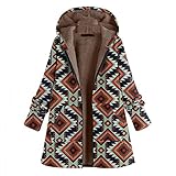 Mymyguoe PlüSchjacke Damen Teddy FüR Winter üBergangsjacke Damen Lang Wintermantel Warm Elegant Fleecejacke Fleecemantel Herbst Kapuzenjacke PlüSch Fleece Mantel PlüS