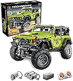 Technik Auto für Jeep Wrangler Technic Ferngesteuert Auto, 2343 Teile Technik Geländewagen mit 4 Motor, Fernbedienung und App Kontroller Bauset Kompatibel mit Lego Technik