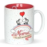 Sheepworld 45233 Tasse mit Motivdekor 'Mama - Ich hab Dich lieb! Du bist wunderbar!', Geschenktasse aus Steinzeug, 35