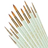 Pinsel teiliges Set,Nylon Pinsel, Nylonhaar Künstler Acrylpinsel für Acryl Aquarell Ölgemälde (minzgrün)