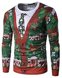 WHATLEES Unisex Langarm Weihnachtsshirt T-Shirt 3D Christmas Muster Geschenk