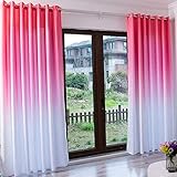 Yiwaki Gradient Voile Vorhänge Hängende Öse Fenster Behandlung Vorhang Home Supply,rot,Als Beschreibung anzeig