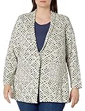 NIC+ZOE Damen Abstract Check Blazer, Neutral Multi, 1X