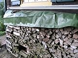 NOOR Holz-Abdeckplane Easy 90g/m² ca. 1,50 x 6m I Grüne, wasserdichte Abdeckung für Brennholz I Langlebige Schutzplane mit Ö