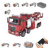 GDYAN Technic 17027 Technic LKW Feuerwehrauto Bausatz, 4420 Teile Technik Truck Kran Modell, mit 7 Motoren, Kompatibel mit Lego Technik