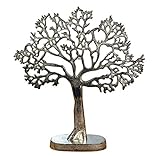 Schmuckbaum Schmuckständer Schmuckhalter Lebensbaum Dekobaum Aluminium Metall Silber - Schmuck Baum für Ringe, Ketten und Armbänder - 43
