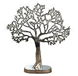 Schmuckbaum Schmuckständer Schmuckhalter Lebensbaum Dekobaum Aluminium Metall Silber - Schmuck Baum für Ringe, Ketten und Armbänder - 43