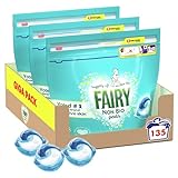 Fairy Non-Bio Pods Waschflüssigkeit Waschmittel Tabletten/Kapseln, 135 Wäschen (45 x 3)