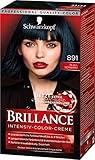 SCHWARZKOPF BRILLANCE Intensiv-Color-Creme 891 Blau-Schwarz Stufe 3, mit extra Diamant-Glanz-Nachbehandlung, 3er Pack (3 x 143 ml)