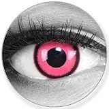 Funnylens Farbige rosa pink Kontaktlinsen Rose Lunatic - weich ohne Stärke 2er Pack + gratis Behälter – 12 Monatslinsen - perfekt zu Halloween Karneval Fasching oder F