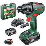 Bosch Home and Garden 06039B5175 Cordless Drill, carrying case Bosch Akku-Bohrschrauber AdvancedImpact 18 (2 Batterien, 18 Volt System, im Transportkoffer), Neues Design | Klassisches Grü