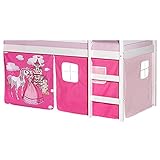 IDIMEX Vorhang Gardine Bettvorhang Prinzessin zu Hochbett Rutschbett Spielbett in pink/rosa S