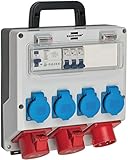 Brennenstuhl Wandverteiler IP44 (Stromverteiler zur Wandbefestigung 16A, mit FI-Personenschutzschalter 30mA)