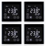 4x Floureon Raumthermostat BYC17.GH3 Thermostat LCD Touchscreen Mit weißer Hintergrundbeleuchtung Wandthermostat Digital Smart Programmierbares Heizkörper-Thermostat Fußbodenheizung