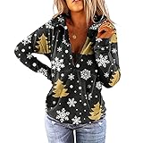 Weihnachten Oversize Shirt Damen Baseball Shirt Damen leinenmantel Damen Sommer Print Shirt Strickpullover lang Sweat Rock Damen Tshirt Damen modern Damen Sweatshirt lang weise Bluse D