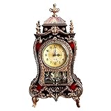 MLOK Tischuhren Uhr, Europäische Retro Stil Wohnzimmer Uhr Antike Stille Tischuhr für Wohnk
