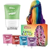 Auswaschbar Haarfärbemittel 60ml*5 Temporär Haarfarbe Kamm Set für Dunkles Haar, Geschenk für Kinder Mädchen Jungs und Frauen für Halloween, Weihnachten, Cosplay, Geburtstag, Urlaub