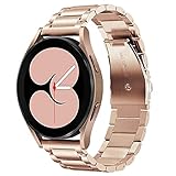 V-MORO Armband Kompatibel mit Samsung Galaxy Watch 4 40mm/44mm/ Galaxy Watch 4 Classic 42mm, 20mm Edelstahl Ersatzband Uhrenarmband für Galaxy Watch 4/ Galaxy Watch 4 Classic 42mm Roség