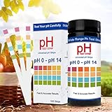 Crushmet Bodentester, 0-14 PH Bodentest, Boden PH Teststreifen(100 Streifen), Bodenmessgerät für Pflanzen, Boden pH Tester, PH Pflanze Tester für Pflanzenerde, Gartenbau, Bauernhof, Rasenpfleg