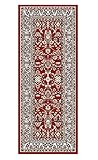 Teppich Läufer Klassiker orientalisch 80x200 cm, 100% Wolle, rot. (80 x 200 cm, Rot)