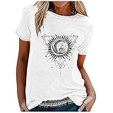 Mysight Tshirt Damen Kurzarm Sommer Oberteile Mode Farbe Gänseblümchen Drucken Tee Tops Casual Frauen Rundhals Basic Shirts Sweatshirt Pullover Teenager Tshirts Hemd Bluse Tunic Tunika Lang Top