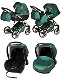 Kinderwagen 3 in1 Kombi Set Autositzwahl Buggy isofix Yukon GT by Chillykids British Racing Green 04 3in1 mit Baby