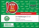 Sigel T1178 Quittungsblock wie SD021: A6 quer, 2x40 Blatt, selbstdurchschreibend, 3er Pack