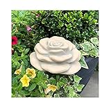 Radami XXL Stein Rose Rosenblüte Blüte Blumen Steinguss frostfest wetterfest Garten Deko Sand 15cm 1150g