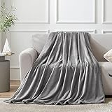 EHEYCIGA Kuscheldecke – weiche & warme Decke Sofa, Fleecedecke Grau als Sofadecke, Couchdecke oder wohndecke, 130 x 165 cm extra Flauschige Kuschel Deck