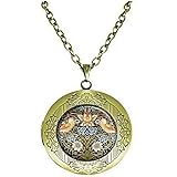 William Morris Halskette mit Medaillon mit Erdbeerdieb, William Morris Art Schmuck, William Morris Medaillon Halskette, Jugendstil Medaillon Halsk