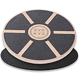 EVO KYE Balance Board (rund) mit Anti-Rutsch-Unterlage - Balancegerät aus stabilem, hochwertigen Holz - optimales Fitness Sportgerät für Z