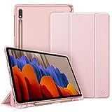 Fintie Hülle für Samsung Galaxy Tab S7 11 2020 - Silm Schutzhülle mit transparenter Rückseite Abdeckung Cover, Auto Schlaf/Wach Funktion für Samsung Tab S7 SM-T870/875 Tablet, Roség