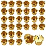 QUACOWW 30 Stück Kerzenhalter aus Metall Kerzeneinsätze aus Metall Kerzenleuchter Set Metall Deko Kerzenständer für Baumkerzen, Puppenkerzen, Pyramidenkerzen Tafelkerzen und Teelichter, T
