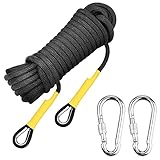 kletterseil 10 m, Statisches Kletterseil 8mm, Fluchtseil für Bergsteigen Höhlenforschung, Camping Rettung Exploration, Escape, Rettungsseil mit Karabiner, Fallschirm-Seil mit 2 Karab